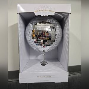 NIB Disco Ball Christmas Unlit Tree Topper - Wondershop 11 Inches In Height